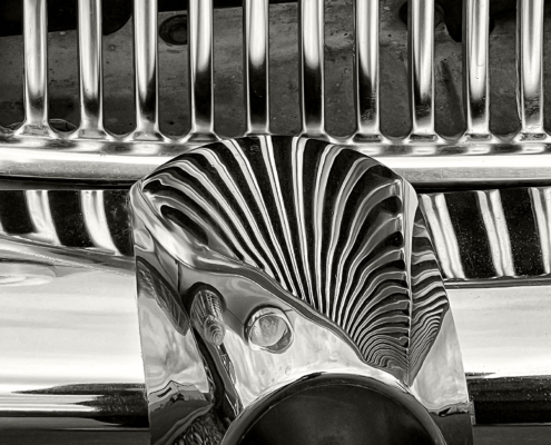 Kühlergrill Oldtimer Simca, Simca Aronde Bj. 1962 – Besitzer Creme Weiß