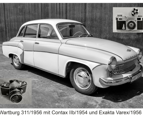 Wartburg mit Exakta Varex und Contax IIb